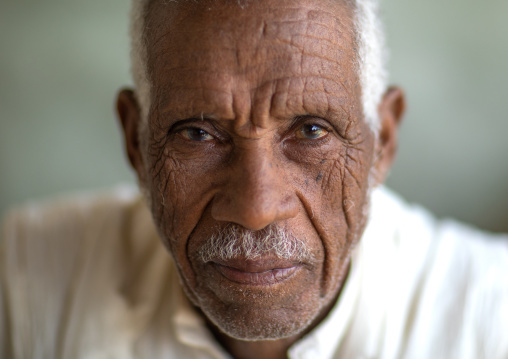 Portrait of a senior eritrean man with wrinkled face, Central region, Asmara, Eritrea