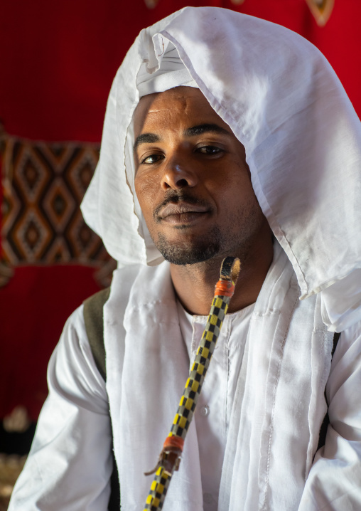 Portrait of a tribal eritrean man, Central region, Asmara, Eritrea