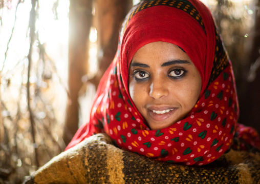 Portrait of an eritrean tribal woman, Central region, Asmara, Eritrea