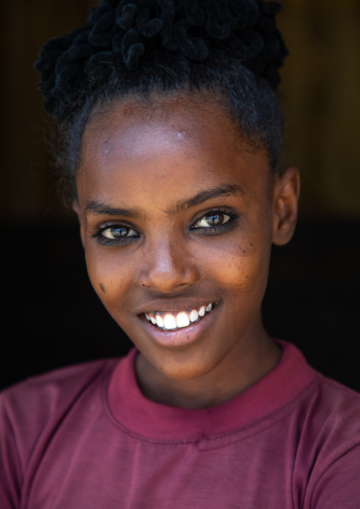 Portrait of a beautiful Bilen young woman, Semien-Keih-Bahri, Elabered, Eritrea