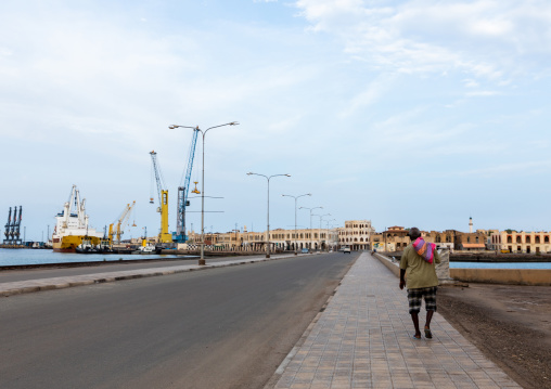 Causeway leading to the commercial port, Northern Red Sea, Massawa, Eritrea