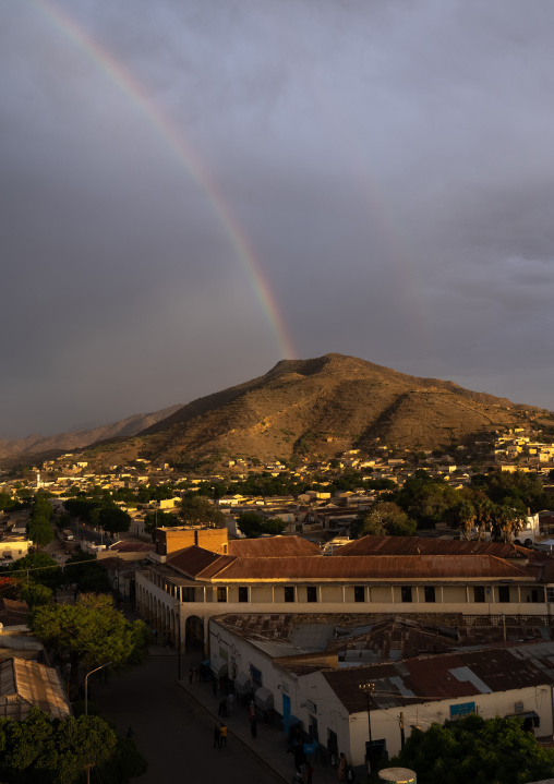 Rainbow over the town, Semien-Keih-Bahri, Keren, Eritrea
