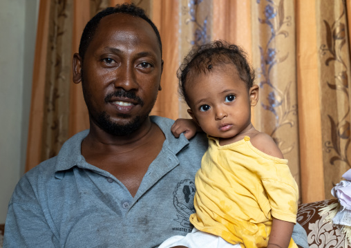 Eritrean father with her daughter, Northern Red Sea, Massawa, Eritrea
