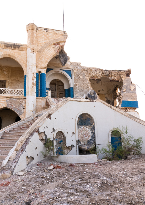 Ruins of the old palace of Haile Selassie with collapsed dome, Northern Red Sea, Massawa, Eritrea