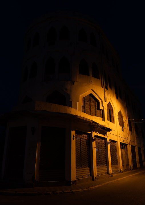 Torino hotel at night, Northern Red Sea, Massawa, Eritrea