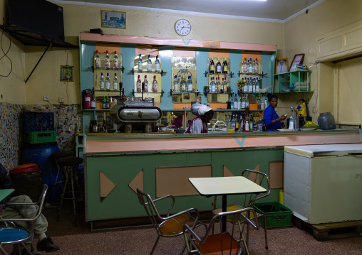 Old italian expresso machine in a bar, Central Region, Asmara, Eritrea