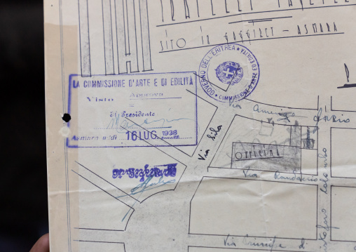 Old italian plan for Tagliero FIAT building, Central Region, Asmara, Eritrea