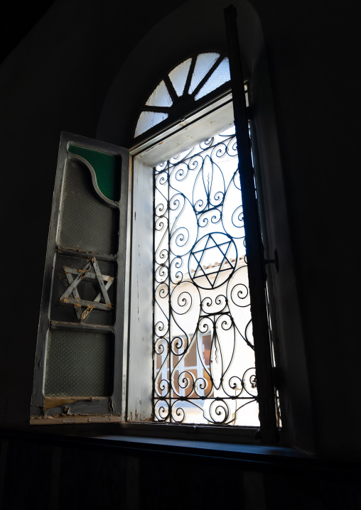 Asmara Synagogue window with star of David, Central Region, Asmara, Eritrea