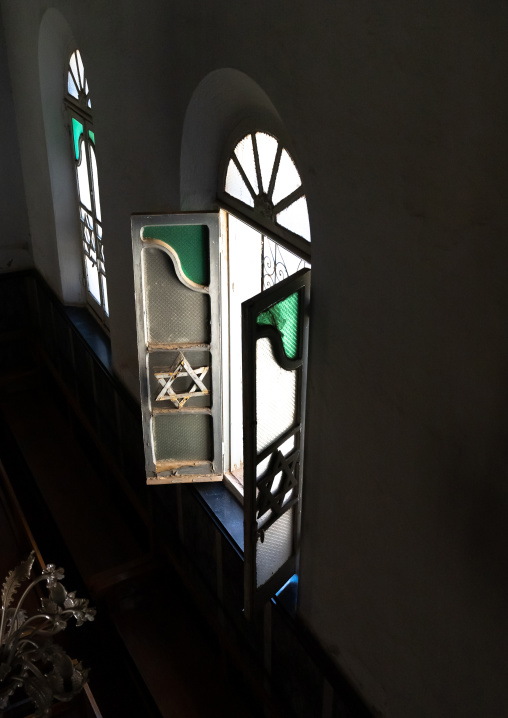 Asmara Synagogue window with star of David, Central Region, Asmara, Eritrea