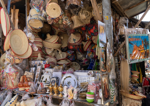 Souvenirs for sale in the market, Central Region, Asmara, Eritrea