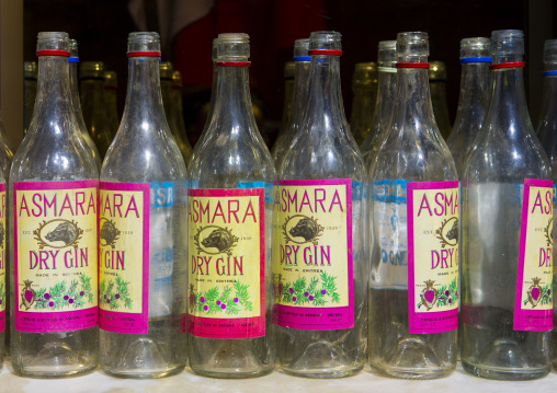 Asmara dry gin bottles, Central Region, Asmara, Eritrea