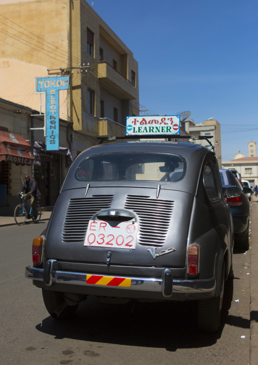 Old fiat car driving school, Central Region, Asmara, Eritrea