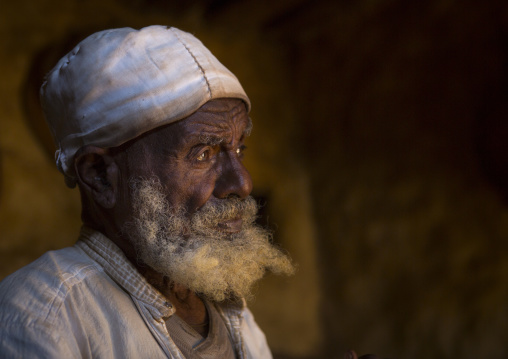Portrait of an old orthodox priest with white beard, Debub, Senafe, Eritrea