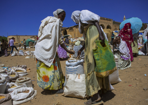 Eritrean women in the market place, Debub, Mendefera, Eritrea