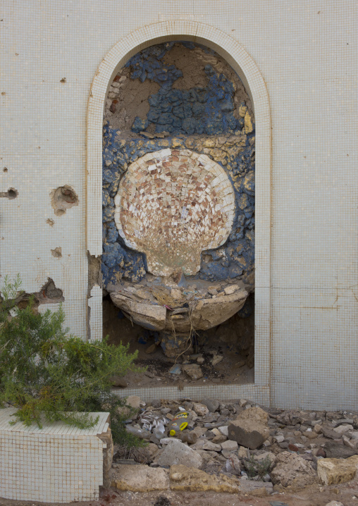 Fountain in the ruins of the old palace of Haile Selassie, Northern Red Sea, Massawa, Eritrea