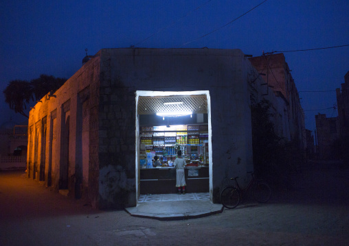 Shop in the night, Northern Red Sea, Massawa, Eritrea