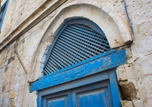 Ottoman blue ventilation door, Northern Red Sea, Massawa, Eritrea