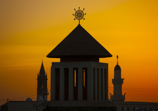 Sunset on Enda Mariam cathedral, Central Region, Asmara, Eritrea