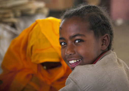 Portrait of an eritrean smiling girl, Debub, Adi Keyh, Eritrea