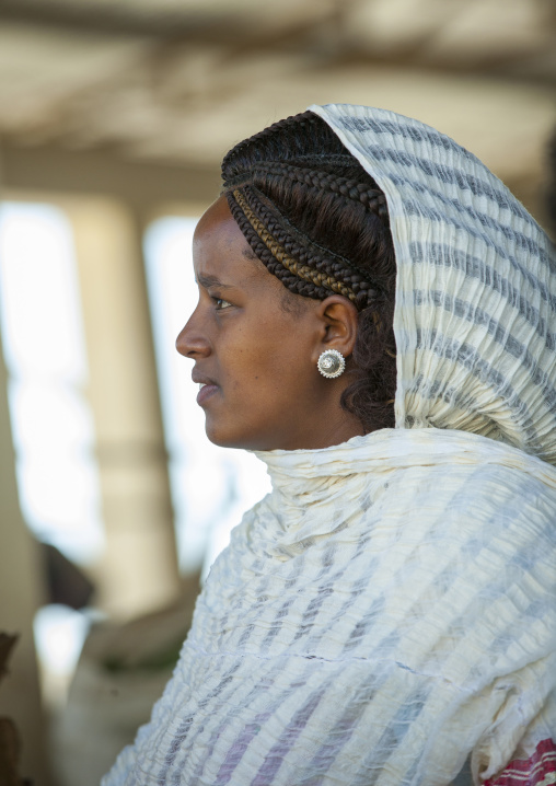 Portrait of an orthodox eritrean woman, Debub, Adi Keyh, Eritrea