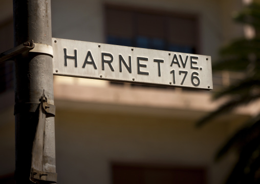 Harnet avenue sign, Central Region, Asmara, Eritrea