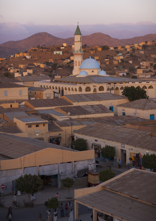 View of the town and the mosque, Anseba, Keren, Eritrea
