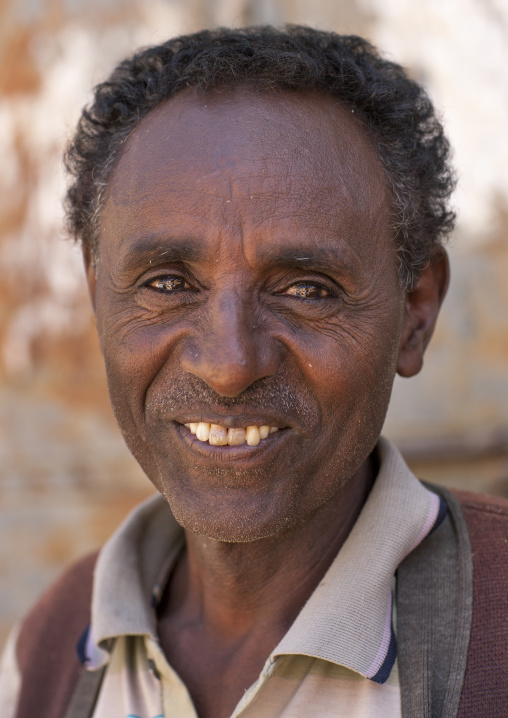 Portrait of a smiling eritrean man, Debub, Mendefera, Eritrea