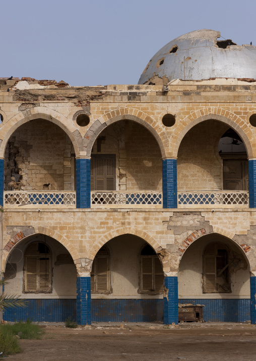 Ruins of the old palace of Haile Selassie and its dome, Northern Red Sea, Massawa, Eritrea
