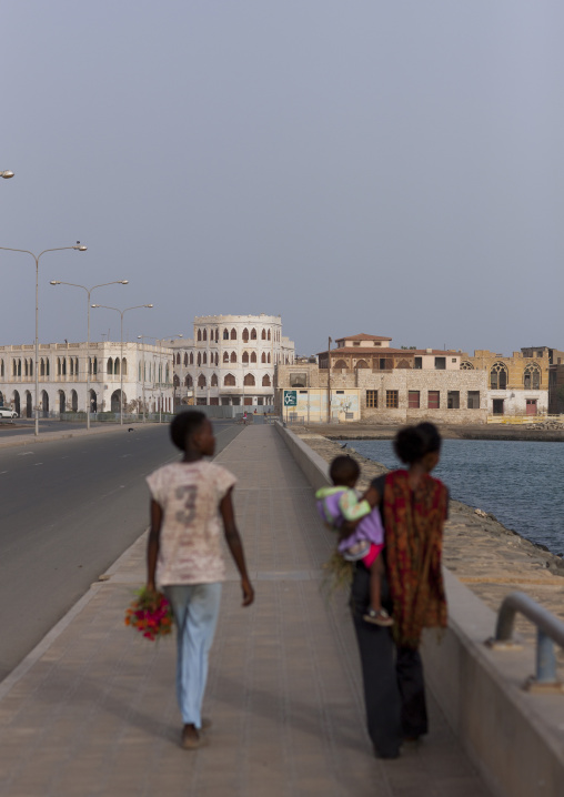 Eritrean women on the causeway, Northern Red Sea, Massawa, Eritrea