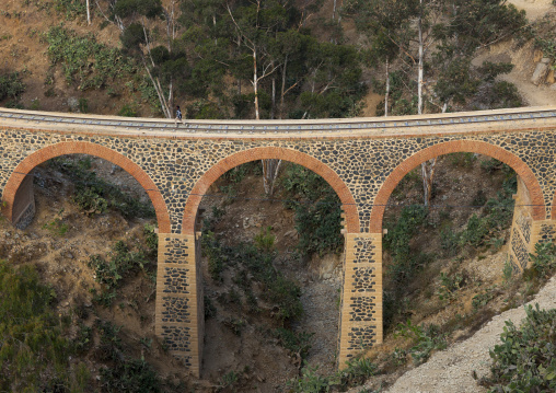 High angle view of a train bridge, Central Region, Asmara, Eritrea