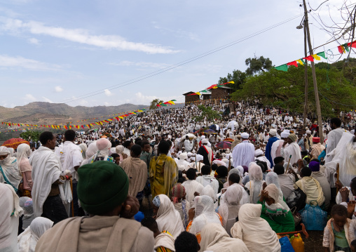 Orthodox celebration in Bilbaia Giorgis Rock Hewn Church, Amhara Region, Lalibela, Ethiopia