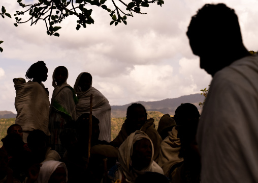 Orthodox celebration in Bilbaia Giorgis, Amhara Region, Lalibela, Ethiopia