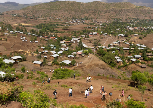 Village in the highlands, Amhara Region, Lalibela, Ethiopia
