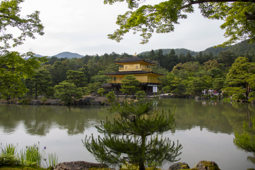 Temple of the golden pavilion, Kansai region, Kyoto, Japan