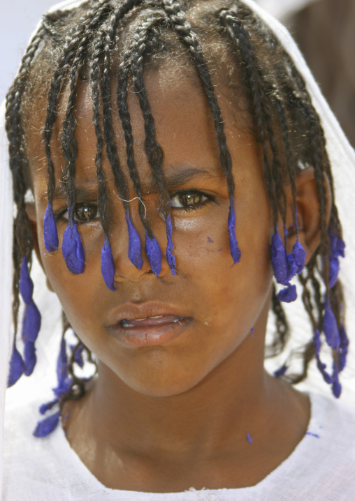 Portrait of an eritrean girl with dreadlocks, Anseba, Keren, Eritrea