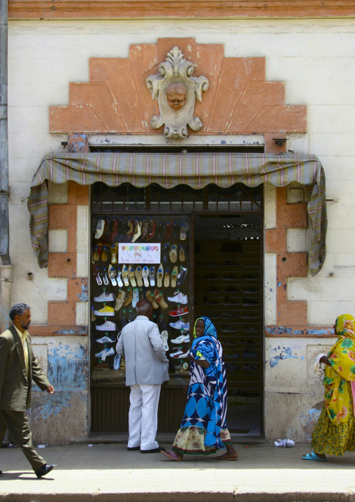 Shop in an old italian bulding, Central Region, Asmara, Eritrea
