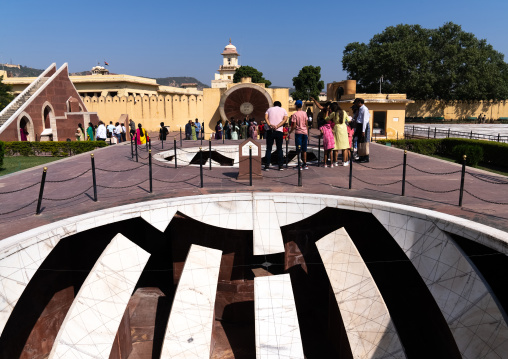 Indian tourists in Jantar Mantar astronomical observation site, Rajasthan, Jaipur, India