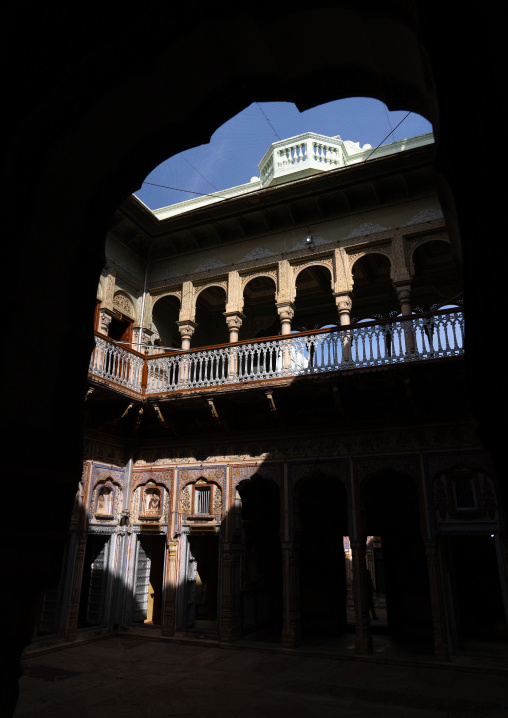 Old historic haveli balconies, Rajasthan, Nawalgarh, India