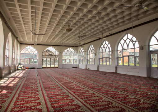 Prayer hall in Hazratbal Masjid, Jammu and Kashmir, Srinagar, India