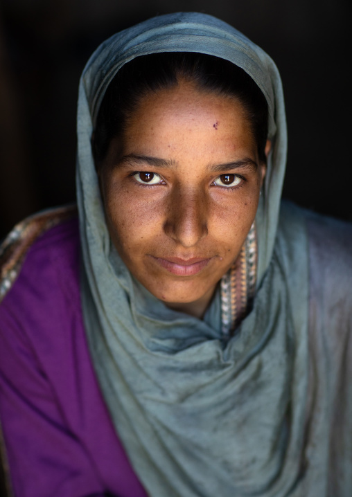 Portrait of a kashmiri veiled young woman, Jammu and Kashmir, Yusmarg, India
