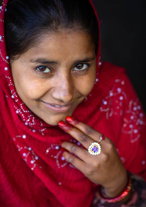 Portrait of a Gujjar Bakerwal woman, Jammu and Kashmir, Kangan, India