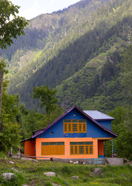 Traditional house in the mountain, Jammu and Kashmir, Kangan, India