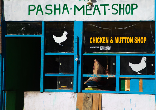 Chicken and mutton shop, Ladakh, Kargil, India