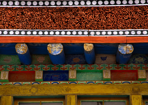 Hemis monastery roof detail, Ladakh, Hemis, India