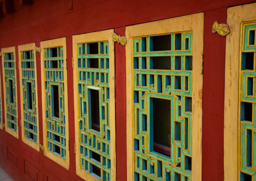 Hemis monastery windows, Ladakh, Hemis, India