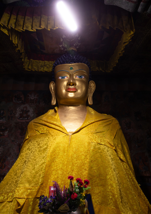 Buddha statue in Thiksey monastery, Ladakh, Thiksey, India