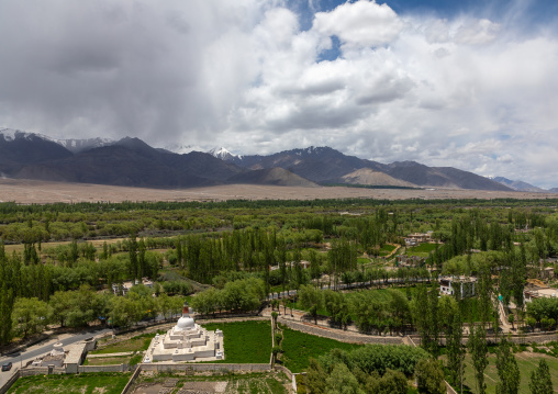 High angle view from Thiksey monastery, Ladakh, Shey, India