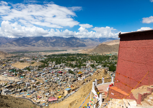 View over the town from Tsemo monastery, Ladakh, Leh, India