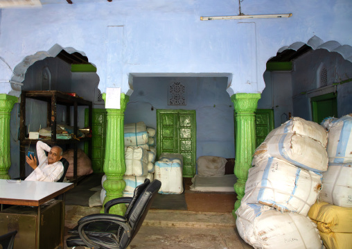 Old haveli used as emporium in old Delhi, Delhi, New Delhi, India