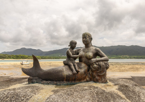 The mermaid statue built by Ryukyu Pearl store, Yaeyama Islands, Ishigaki, Japan